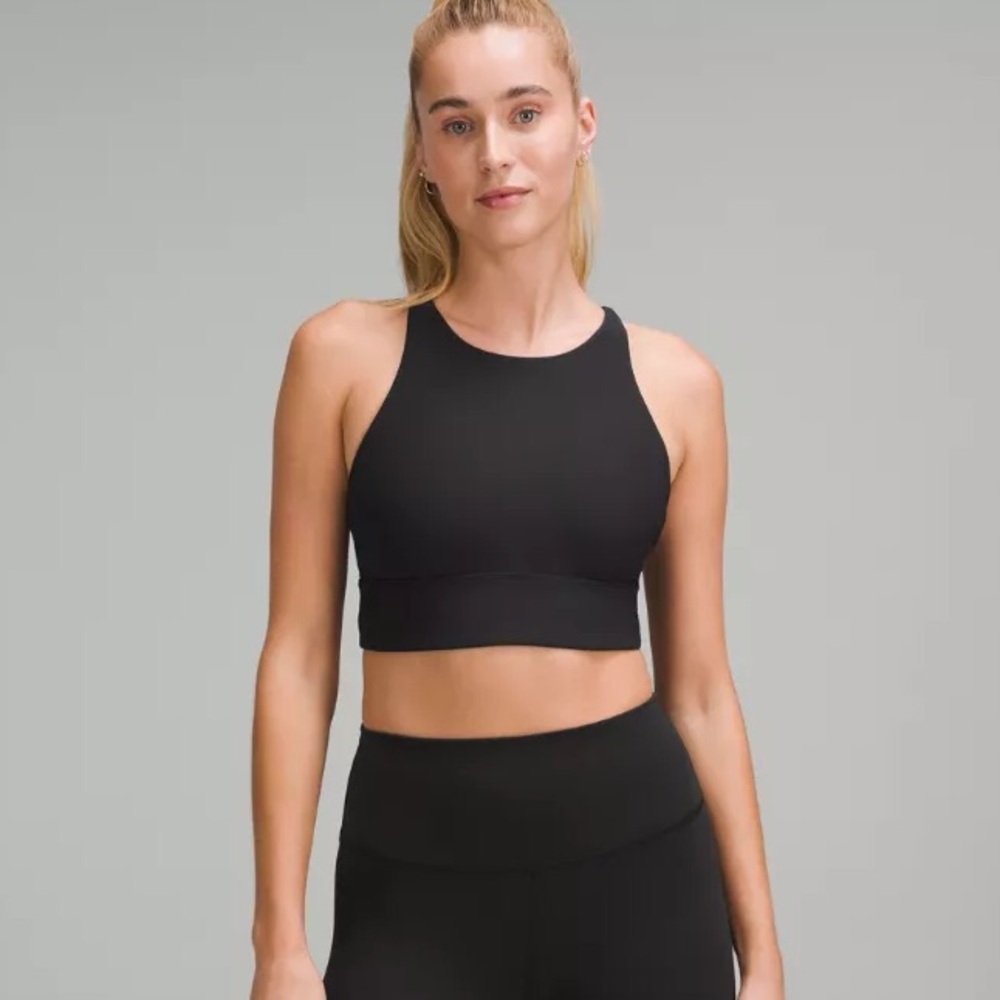 black lululemon wunder under longline bra